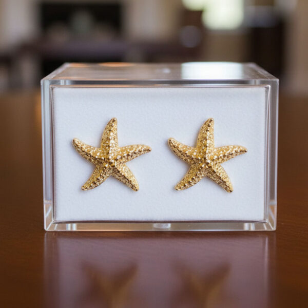 Gold-Tone Starfish Jewelry Set (Earrings & Bracelet)